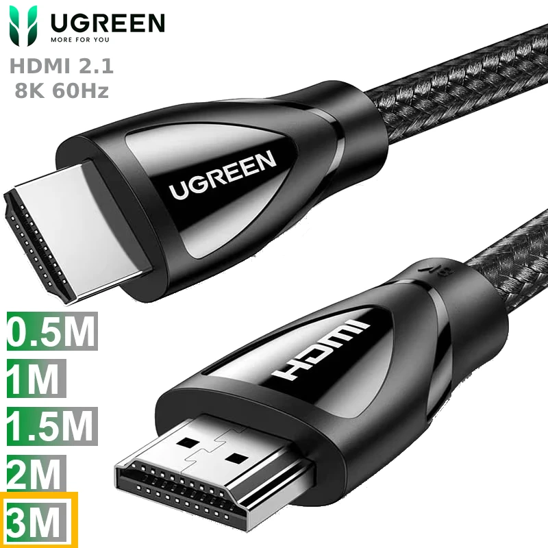 Cáp HDMI Ugreen 2.1 8K 60Hz 3m cao cấp
