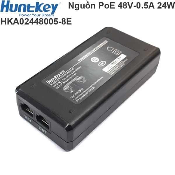 Nguồn Adapter PoE cho Camera Wifi Huntkey 48V-0.5A 2 Port (1 Data in+ 1 ...
