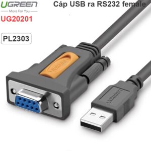 Cáp USB ra RS232 female 1.5 mét UGREEN 20201