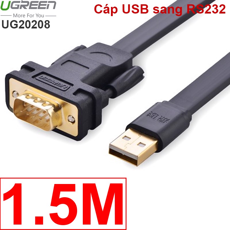 Cáp USB to DB9 RS232 Ugreen chíp FTDI-FT232  1M 1.5M 2M 3M