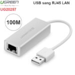 Usb 2.0 To Lan 100Mb Ugreen 20257 Vỏ Nhôm