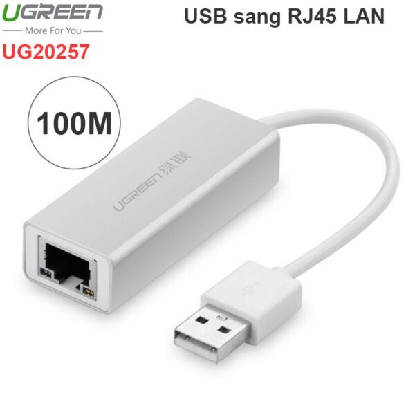 USB 2.0 to LAN 100MB Ugreen 20257 vỏ nhôm