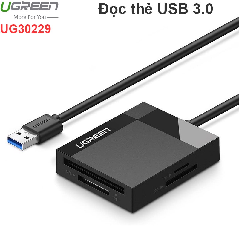 Đầu đọc thẻ nhớ CF TF SD MS USB 3.0 Ugreen 30229