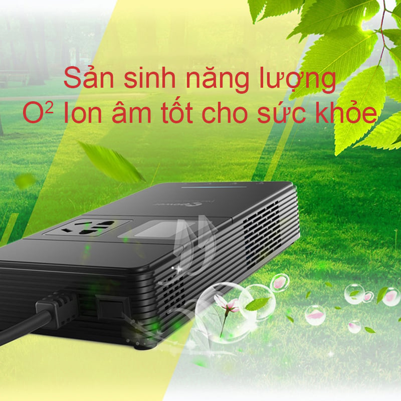 Bo Chuyen Doi Nguon 12V Tren Xe Hơi Sang Ac220V-150W Va 4 Cong Usb 5V-2.4A/1.5A