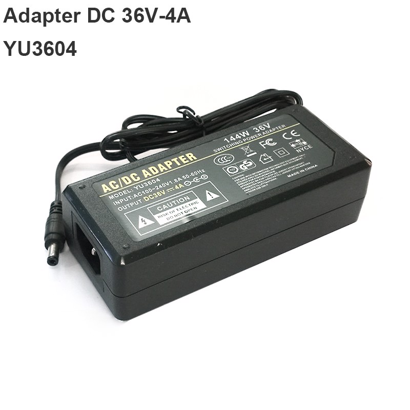 Nguồn DC 36V-4A/144W | Adapter AC/DC 36V-4A YU3604 chân cắm đầu ra tròn 5.5x2.5mm