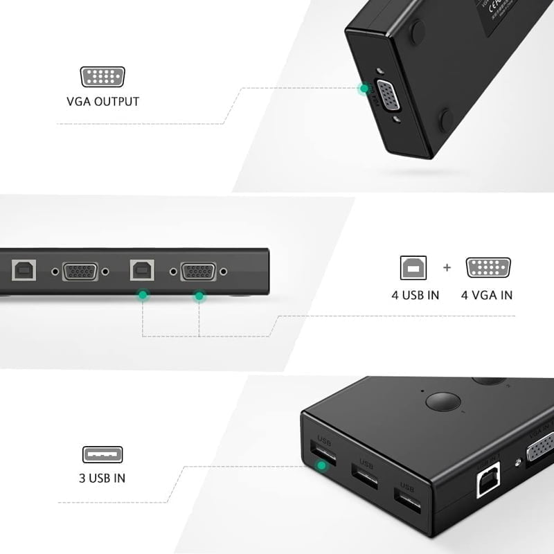 Kvm 4 Port Vga Ugreen 50280