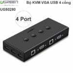 Kvm Switch 4 Cổng - Chuyển 4 Cpu Laptop Ra 1 Màn Hình Điều Khiển Chuột Bàn Phím Ugreen 50280