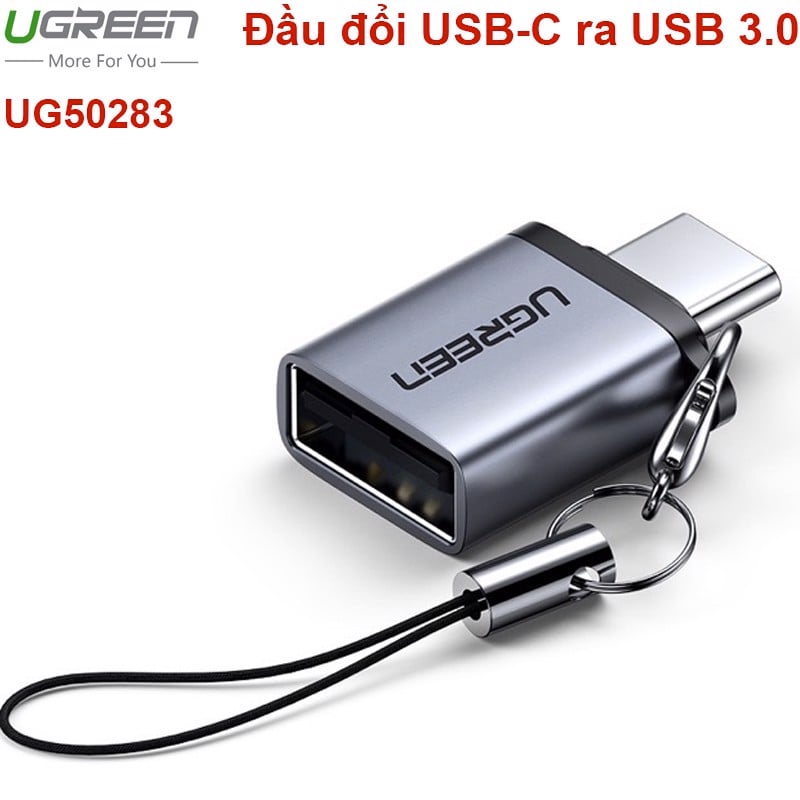 Đầu chuyển USB type-C ra USB 3.0 đầu âm có móc treo UGREEN 50283