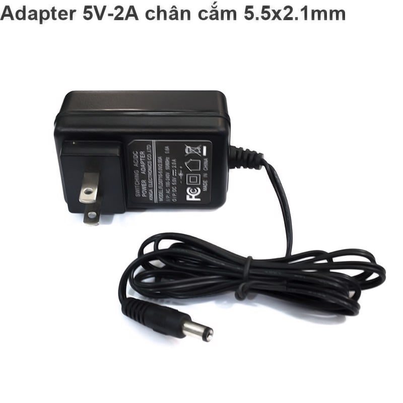 Adapter sạc nguồn 5V-2A chân cắm 5.5x2.1mm cho Wifi Camera Loa