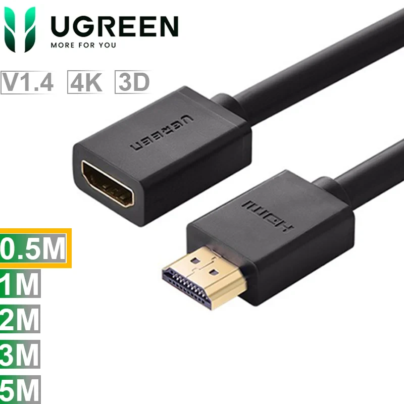 Cáp HDMI nối dài Ugreen v1.4 full HD 1080P 4k 2k dài 0.5m