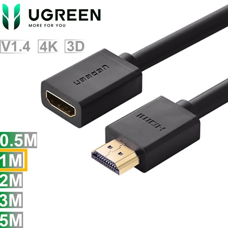 Cáp HDMI nối dài Ugreen v1.4 full HD 1080P 4k 2k dài 1m