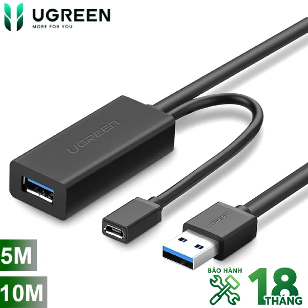 Dây cáp USB 3.0 nối dài Ugreen kích thước 5m, 10m