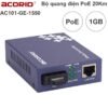 Bộ khuếch đại quang điện mạng internet gigabit qua cáp quang 20Km hỗ trợ PoE Acorid AC101-GE-1550