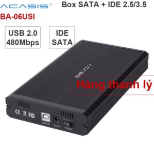 Box đựng đọc ổ cứng SATA ATA IDE 2.5 3.5 USB 2.0 Acasis BA-U6USI