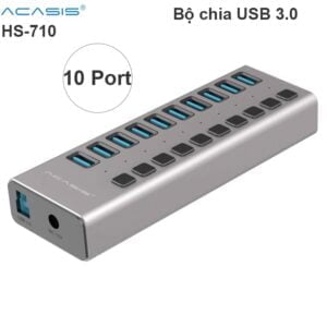 Bộ chia USB 3.0 10 cổng có cấp nguồn ngoài ACASIS HS-710M
