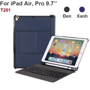 Bàn phím bao da Bluetooth cho iPad Air Air 2 Pro 9.7 gen 6 New iPad 2018 BOW T201
