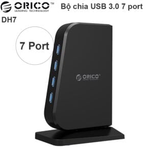 Bộ chia USB 3.0 7 cổng hỗ trợ nguồn ngoài 12V-3A sạc thiết bị di động 5V-2.4A ORICO DH7