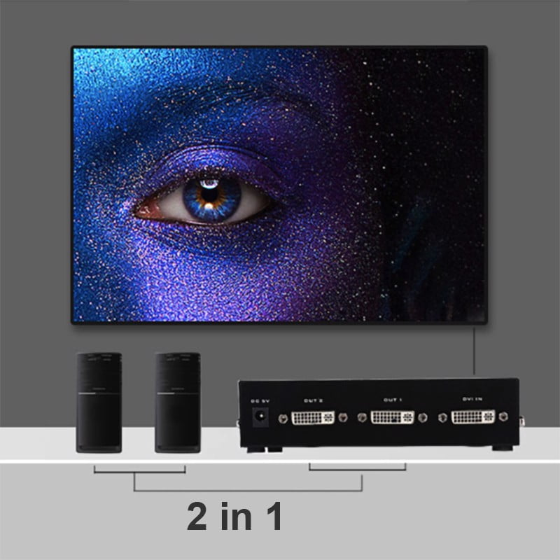 Bộ gộp DVI 2 vào 1 - Switch DVI 2 in 1 out MT-VIKI MT-DV201
