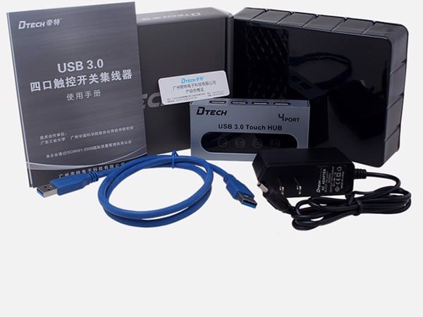 Bộ Chia Usb 3.0 Hỗ Trợ Nguồn Ngoài Công Tắc Cảm Ứng Dtech Dt-8009 - Phụ Kiện Điện Tử Việt Nam