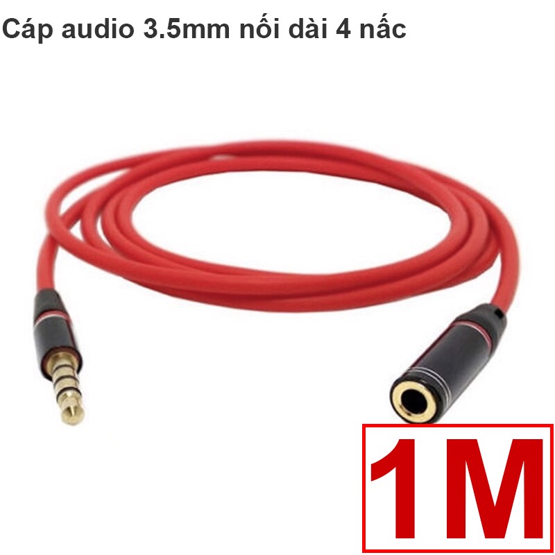 Cáp audio 3.5mm nối dài 4 nấc 2 mét 3 mét kéo dài dây tai nghe có cả microphone