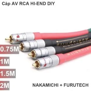 Cáp Audio RCA Hi-end jack AV Nakamichi cáp Furutech 0.75M 1M 1.5M 2M (2 sợi)