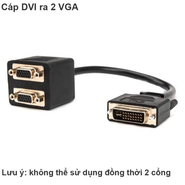 Cáp chia DVI-I Male to 2 x VGA Female, Cáp DVI phụ kiện điện tử Hà Nội