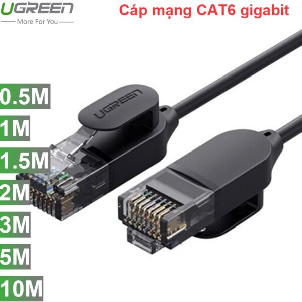 Cáp mạng CAT6A UTP 10Gbps ultrathin Ugreen 0.5M 1M 1.5M 2M 3M 5M 10M