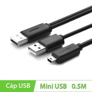 Cáp USB 2.0 to Mini USB chữ Y 0.5m Ugreen 10346
