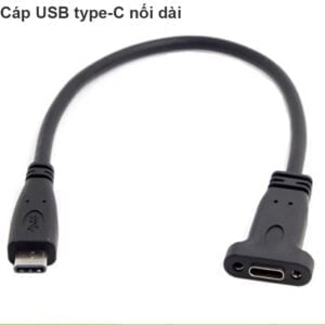 Cáp nối dài USB-C 1 đầu đực 1 đầu cái 20Cm (có đai bắt vít)