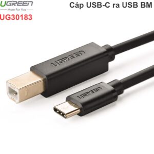 Cáp USB type-C ra USB BM cho Máy in Máy scan Máy photocopy 5 mét Ugreen 30183
