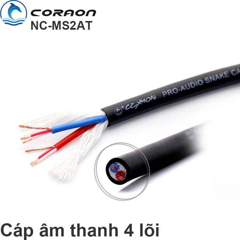 Dây hàn cáp âm thanh 4 lõi Pro - Audio cable 8mm Coraon NC-MS2AT