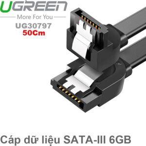 Cáp dữ liệu SATA-III 6GB mỏng dẹt 50Cm Ugreen 30797 (bẻ góc)