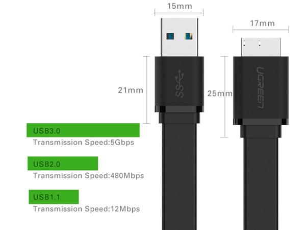 Cáp USB 3.0 to MicroB UGREEN 0.25M-2M, Cáp USB phụ kiện điện tử - Phụ kiện điện tử Việt Nam