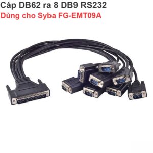 Cáp chuyển DB62 male sang 8 cổng DB9 RS232 dùng cho card PCI-E 8 cổng RS232 Syba FG-EMT09A