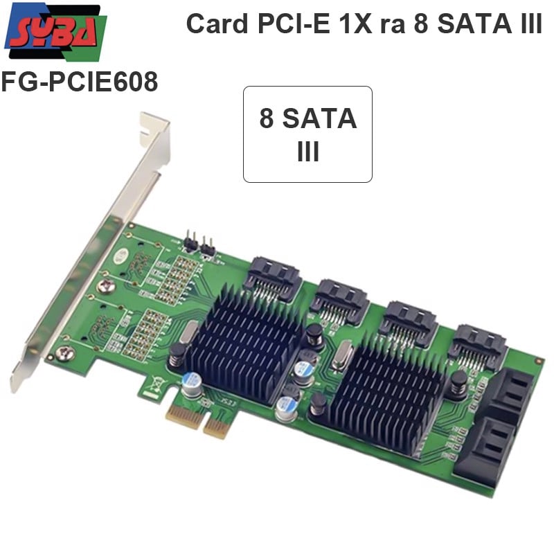 PCI-E 1x to 8 SATA III 6Gbps Syba FG-PCIE608