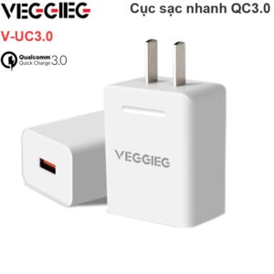 Cục sạc Điện thoại Smartphone Máy tính bảng 5V-3A QC3.0 Veggieg V-UC3.0