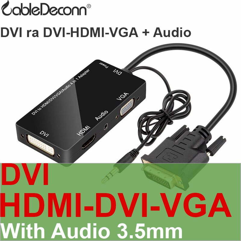 DVI Audio ra HDMI-DVI-VGA converter audio 3.5mm 25Cm CableDeconn 1080P
