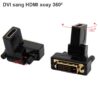 Đầu chuyển đổi DVI-I Male to HDMI Female bẻ góc 360 độ