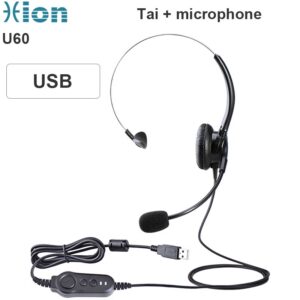 Tai nghe micro cho tổng đài viên chăm sóc khách hàng cắm cổng USB dùng cho PC Laptop Hion U60
