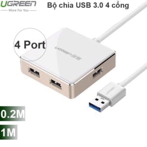Bộ chia USB 3.0 4 cổng vỏ nhôm 20Cm 1 mét UGREEN 20783 & 20784