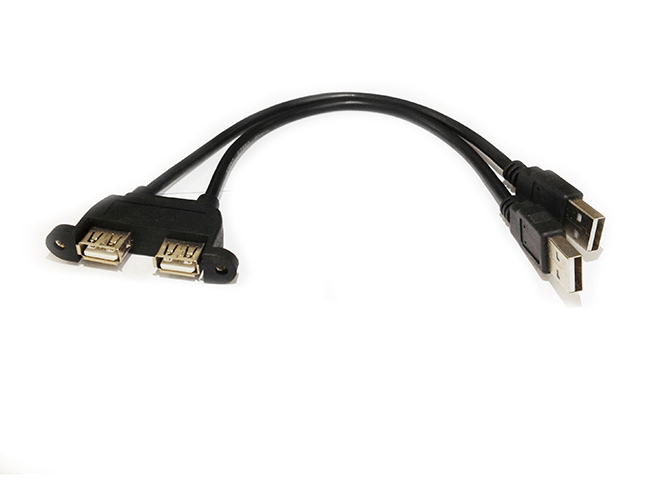 Cáp nối dài USB 2.0 2 AM-AF có đai bắt vít cổng 25cm