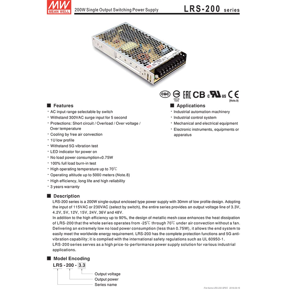meanwell lrs-200-24