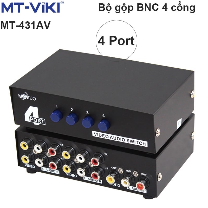 Bộ chuyển mạch tín hiệu AV Video & Audio 4 ra 1 cổng MT-VIKI MT-431AV
