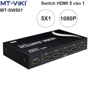 Bộ chuyển mạch HDMI 5x1 full HD1080P có điều khiển từ xa MT-VIKI MT-SW501