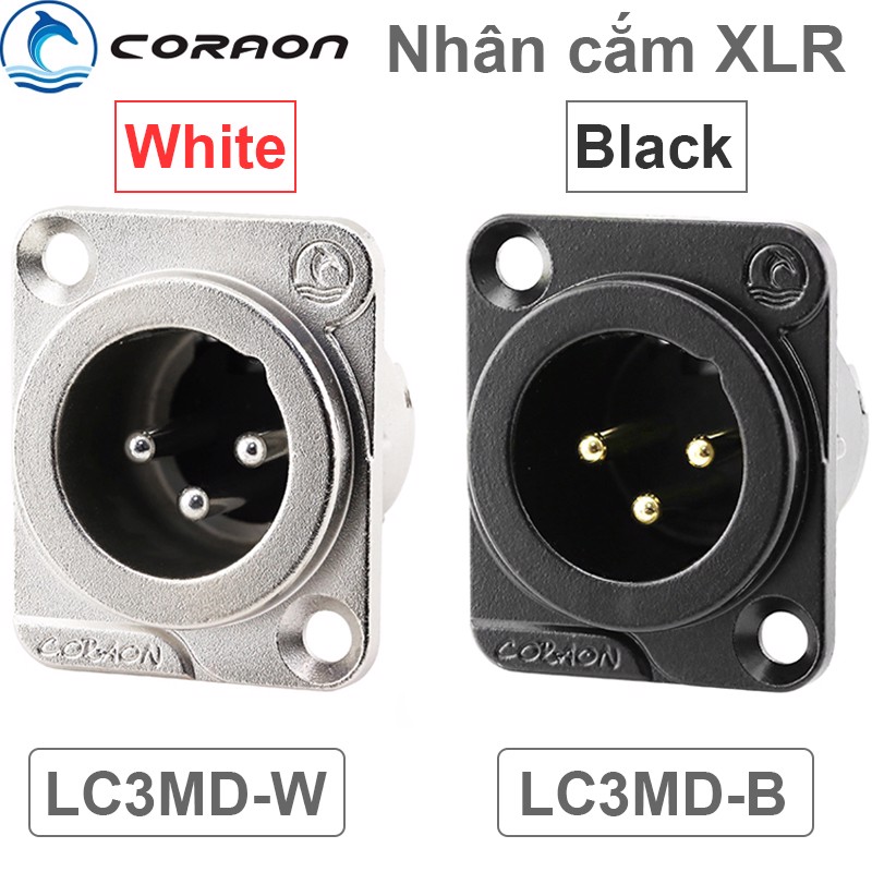 Đầu hàn cổng XLR Male  gắn trên tường bảng điều khiển Coraon LC3MD-W LC3MD-B