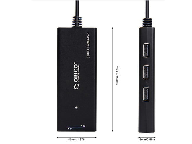 Bộ chia USB 2.0 3 Port + đầu đọc thẻ SD TF Orico H33TS-US