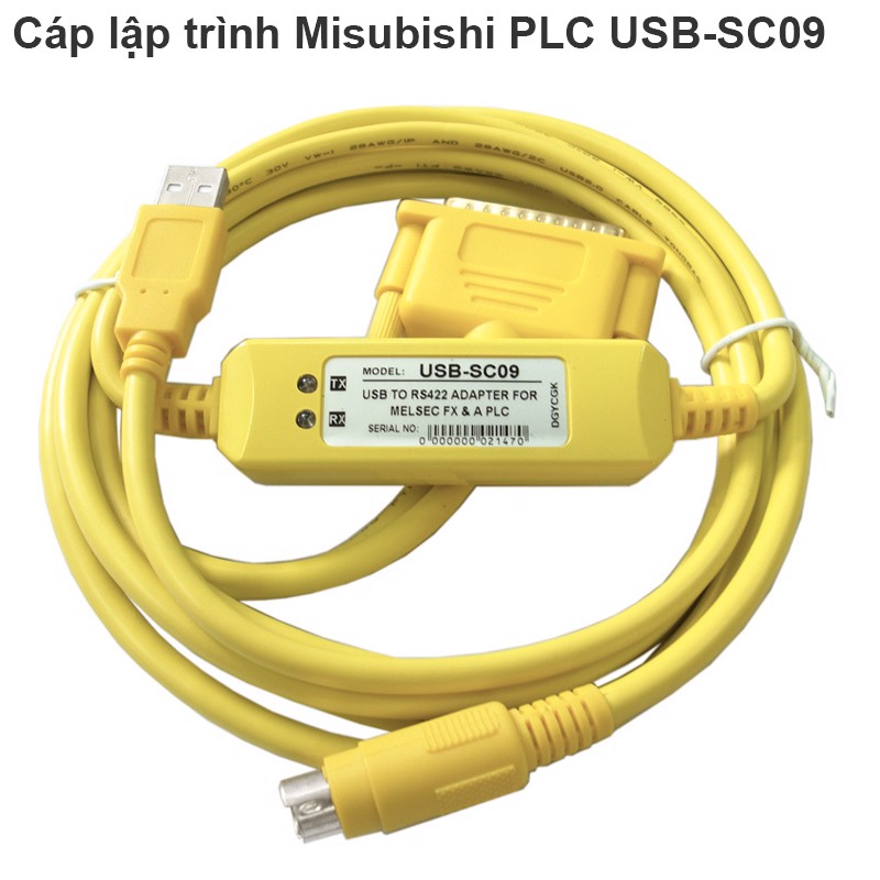 Cáp lập trình Mitsubishi PLC MELSEC FX & A PLC USB to RS422 Adapter USB-SC09