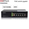 Switch 5 Port với 4 port POE 10/100/1000Mbps KMETech PSE6504G công suất 65W