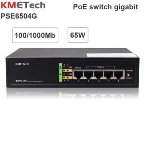 Switch 5 Port với 4 port POE 10/100/1000Mbps KMETech PSE6504G công suất 65W