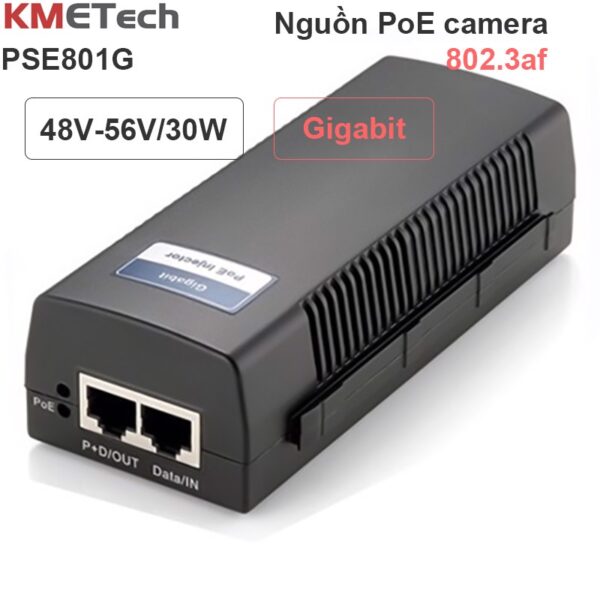 Adapter POE 48-56V 30W 2 Port Gigabit KMETech PSE801G